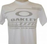 Camisa Oakley branca e cinza